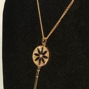 My Style Key Pendant Long Necklace CZ